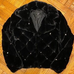 New York & Company Elegant Black Teddy Jacket